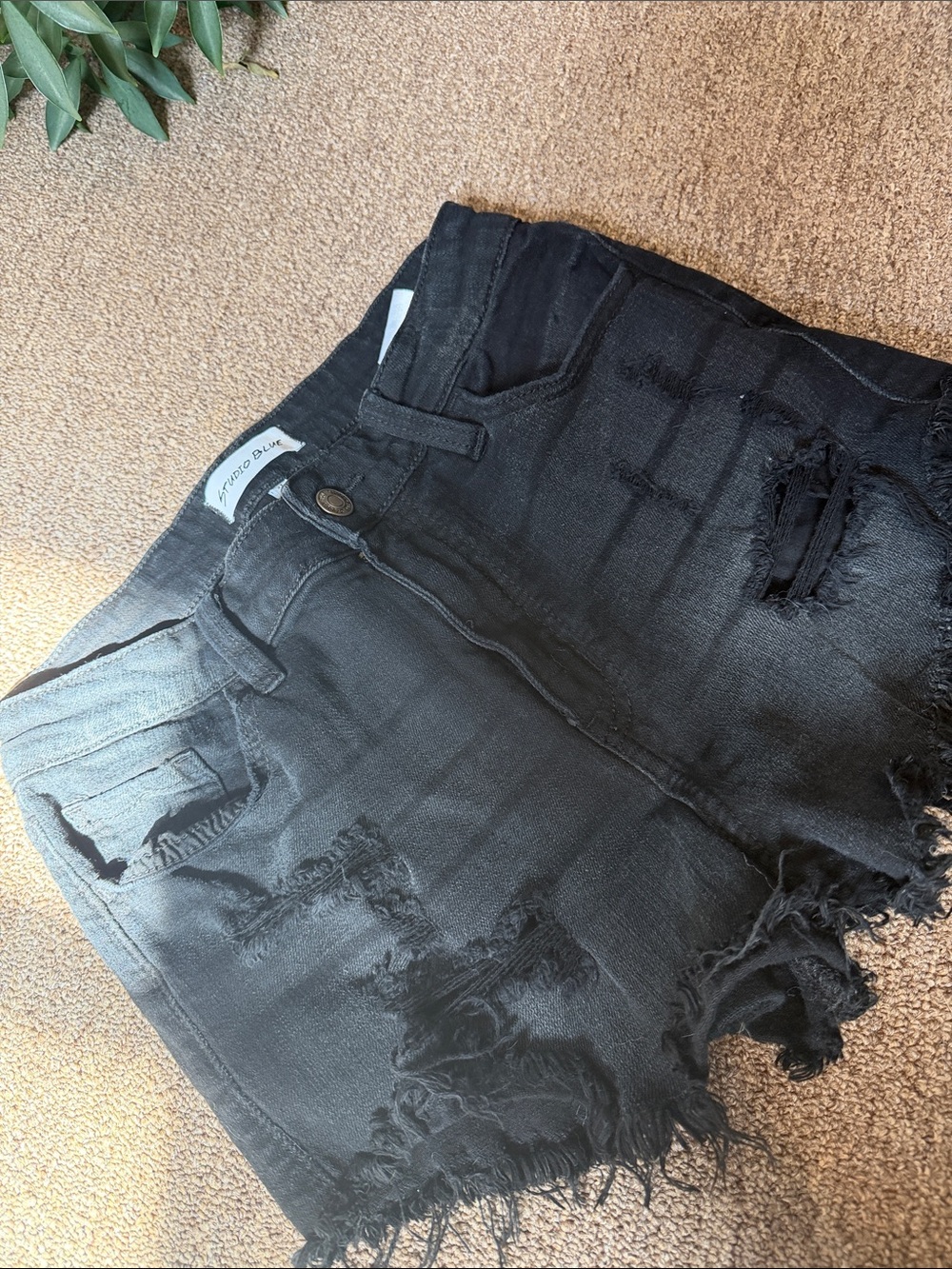 Studio Blue Black Denim Waistband Detail